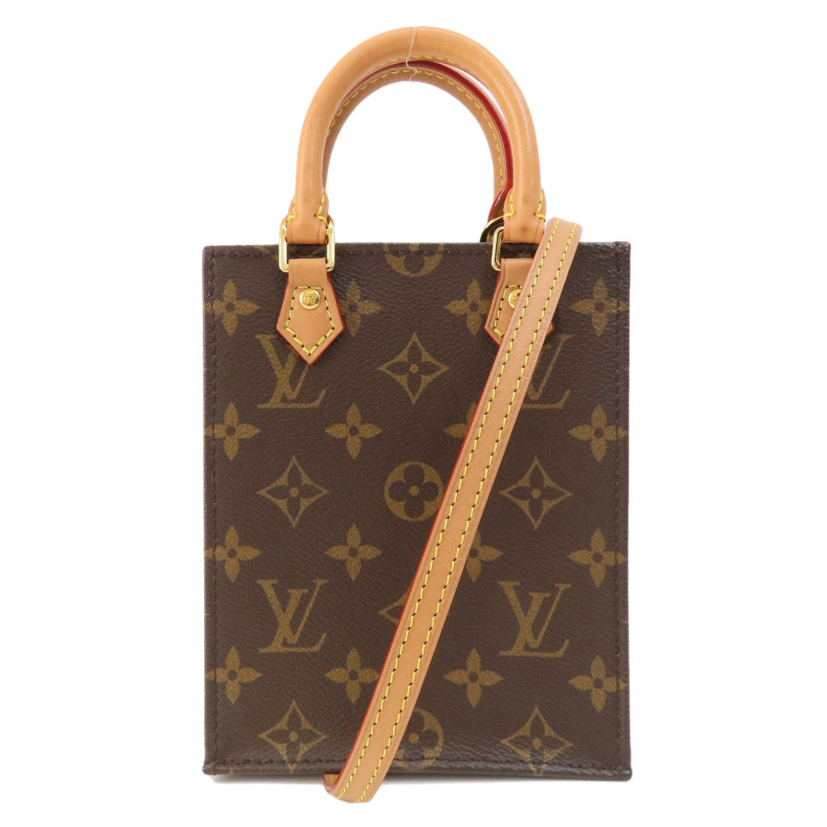 LOUIS VUITTON Shoulder Bag Monogram canvas Brown Petite Sac Plat Monogram Women