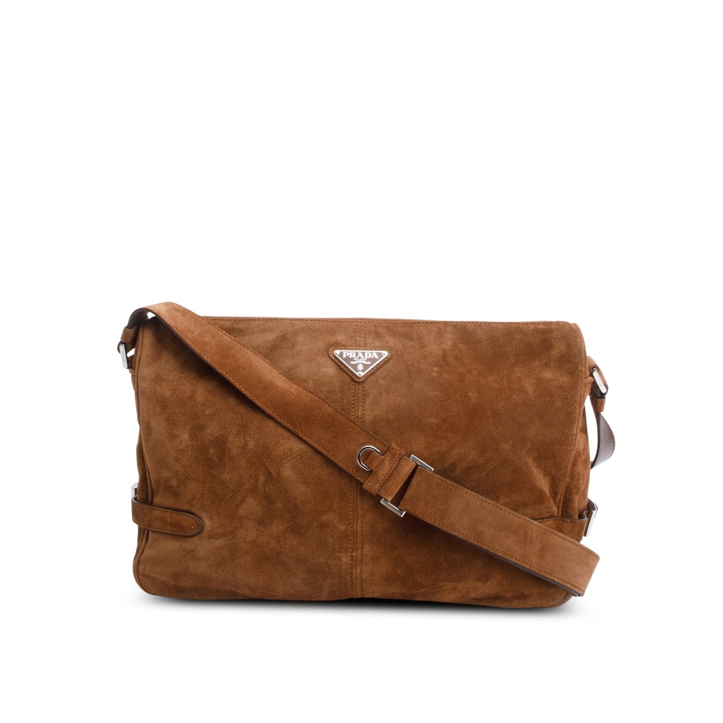 Prada Brown Suede Messenger Bag
