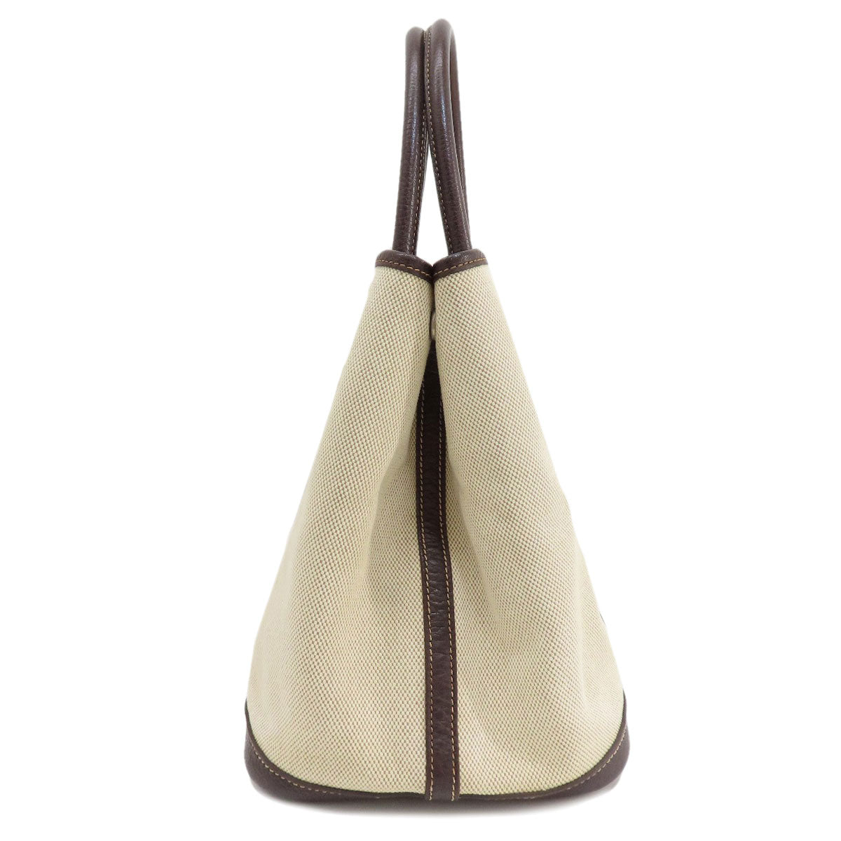 HERMES Tote Bag Tower ash beige Garden Party PM Maroon SilverMetal Women