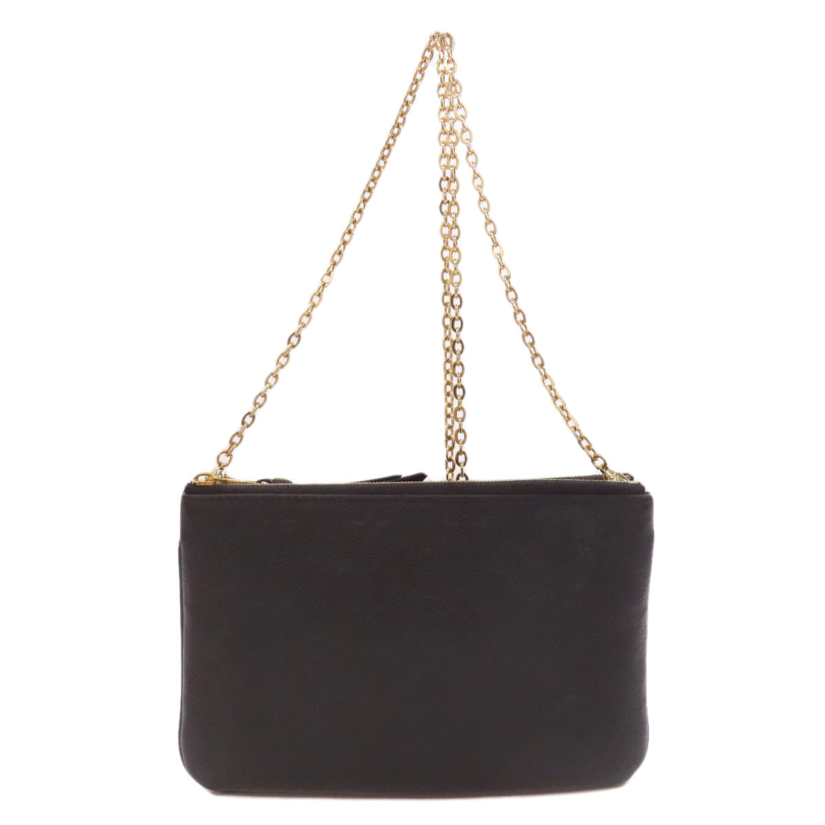 LOUIS VUITTON Shoulder Bag Ann Platt black Pochette double zip Women