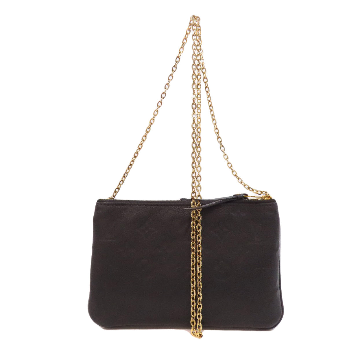 LOUIS VUITTON Shoulder Bag Ann Platt black Pochette double zip Women