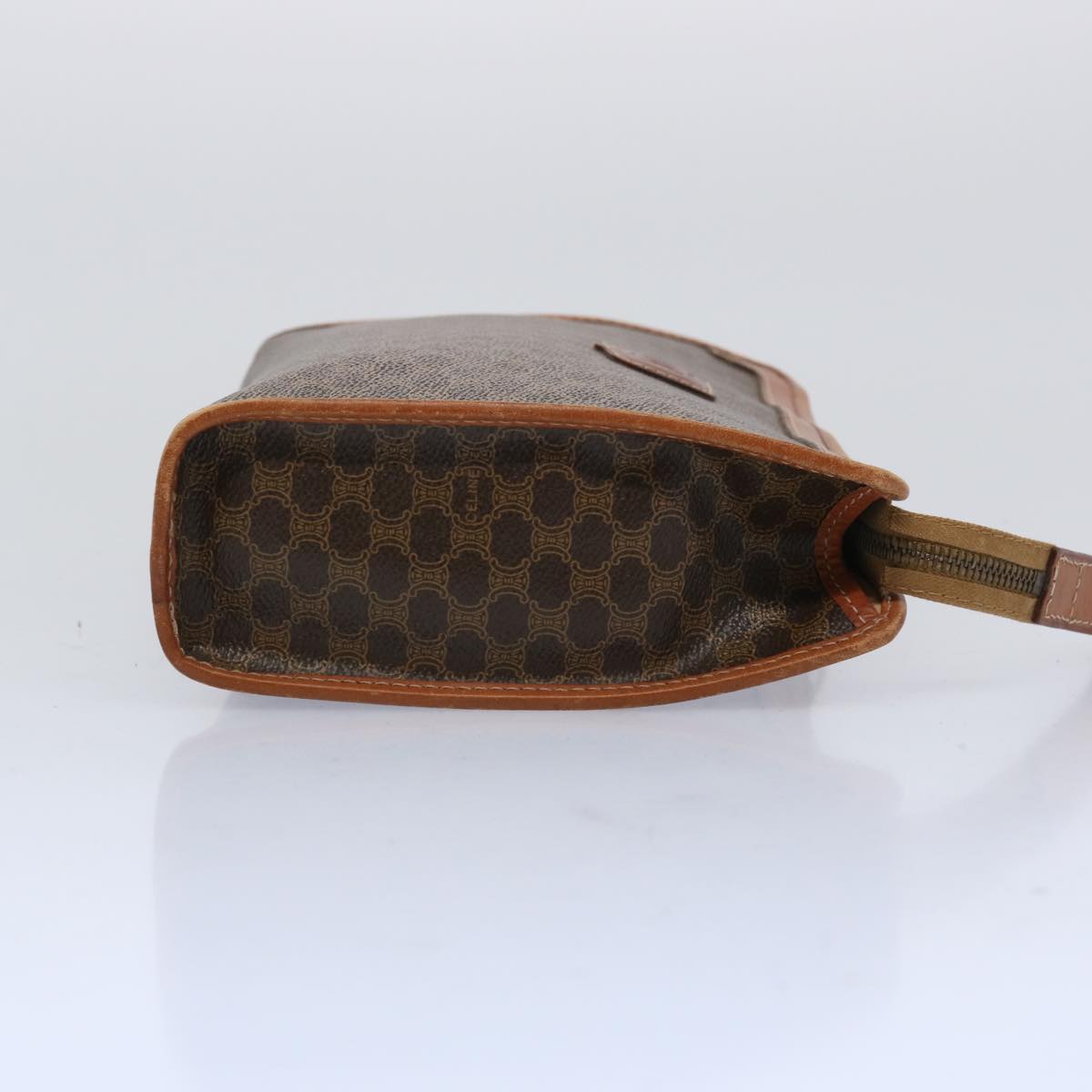 Luxury CELINE Macadam Canvas Clutch Bag PVC Brown 65785