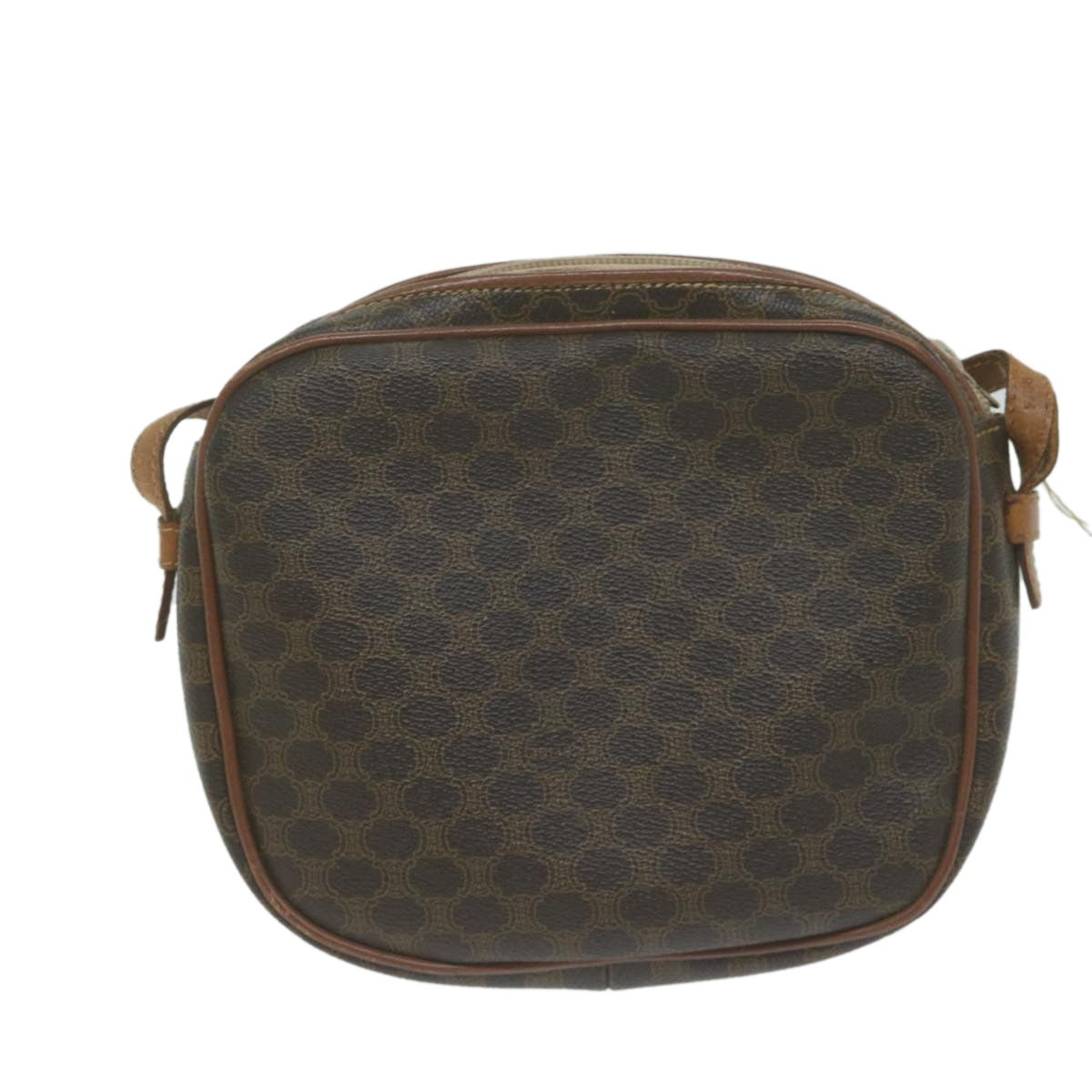 Luxury CELINE Macadam Canvas Shoulder Bag PVC Leather Brown 65786