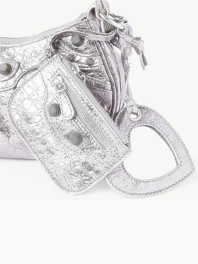 Luxury Balenciaga Trending 2026 WoMen's Le Cagole XS Chain Metal Shoulder Bag Silver