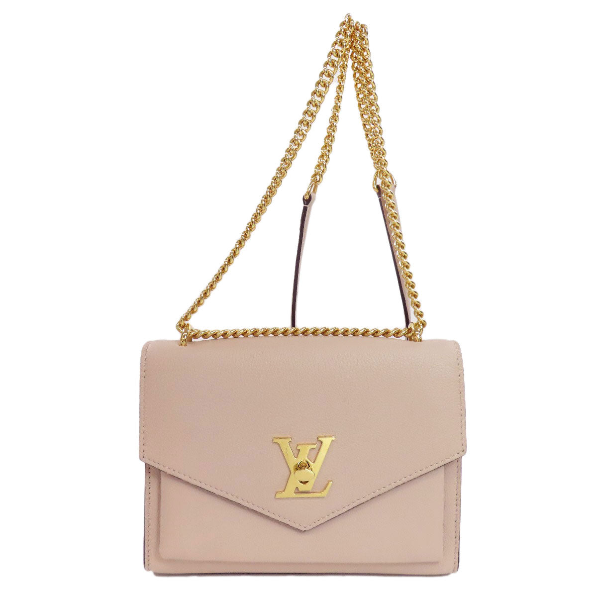 LOUIS VUITTON Shoulder Bag Grain Calfskin Leather beige My Rock Me Chain Women