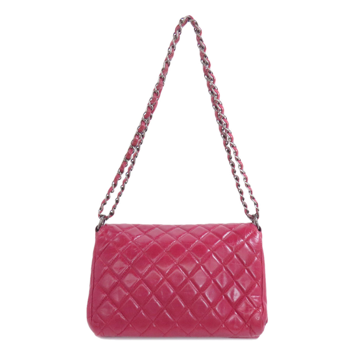 CHANEL Shoulder Bag Calfskin Red ChainShoulder Boy Chanel SilverMetal