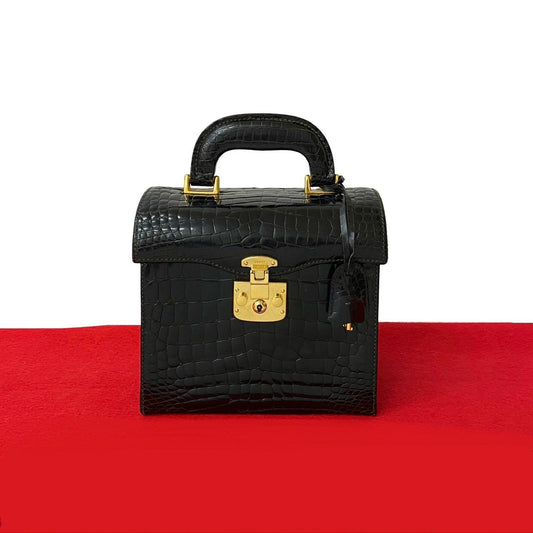 GUCCI Handbag leather black Ready lock