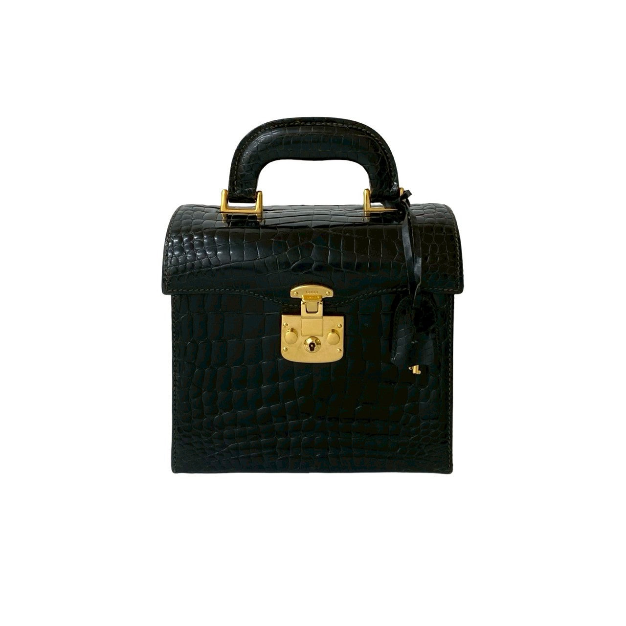GUCCI Handbag leather black Ready lock