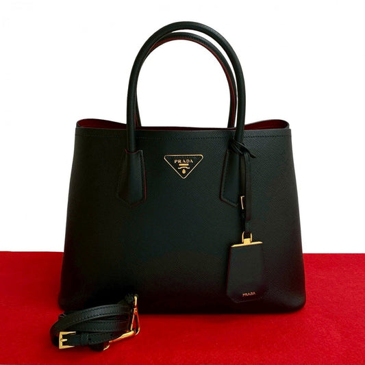 PRADA Shoulder Bag leather black