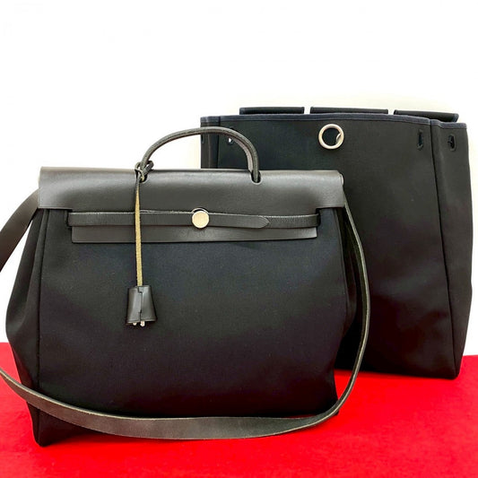 HERMES Shoulder Bag Towar Officier black Herbag MM