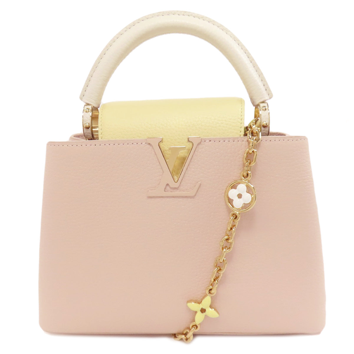 LOUIS VUITTON Handbag Taurillon Clemence Leather pink Capusine BB