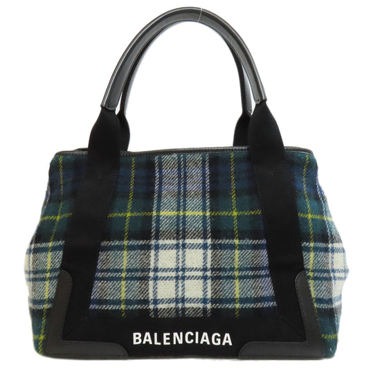 BALENCIAGA Handbag 339933 wool green Navy kabas S Women