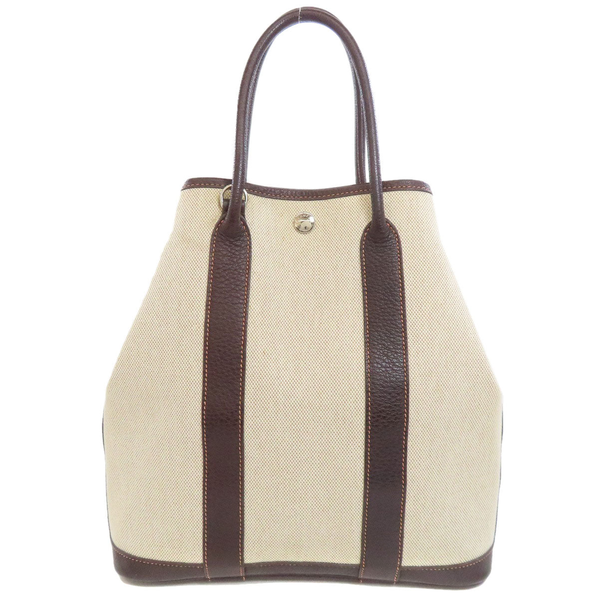 HERMES Handbag Tower ash Brown Garden File SilverMetal Women
