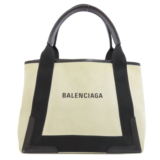 BALENCIAGA Handbag 339933 canvas white Navy kabas Women