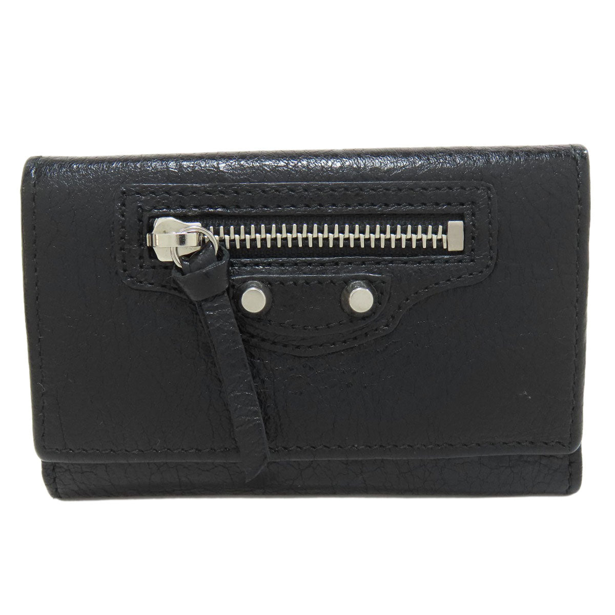 BALENCIAGA Key case Key holder  477450 leather black Classic