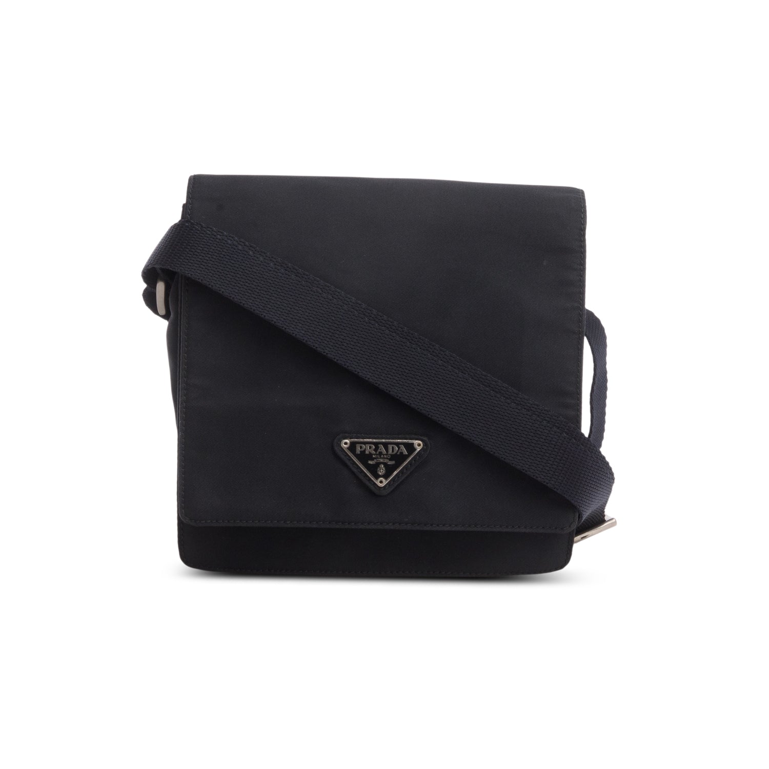 Prada Black Tessuto Nylon Saffiano Crossbody Bag