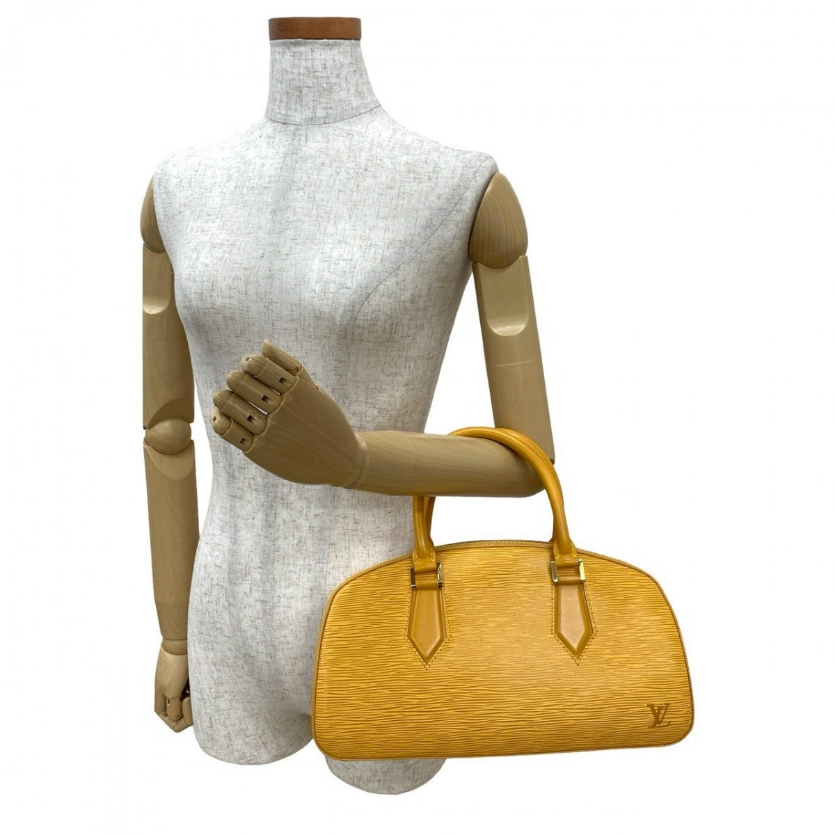  LOUIS VUITTON Handbag leather yellow Epi jasmine