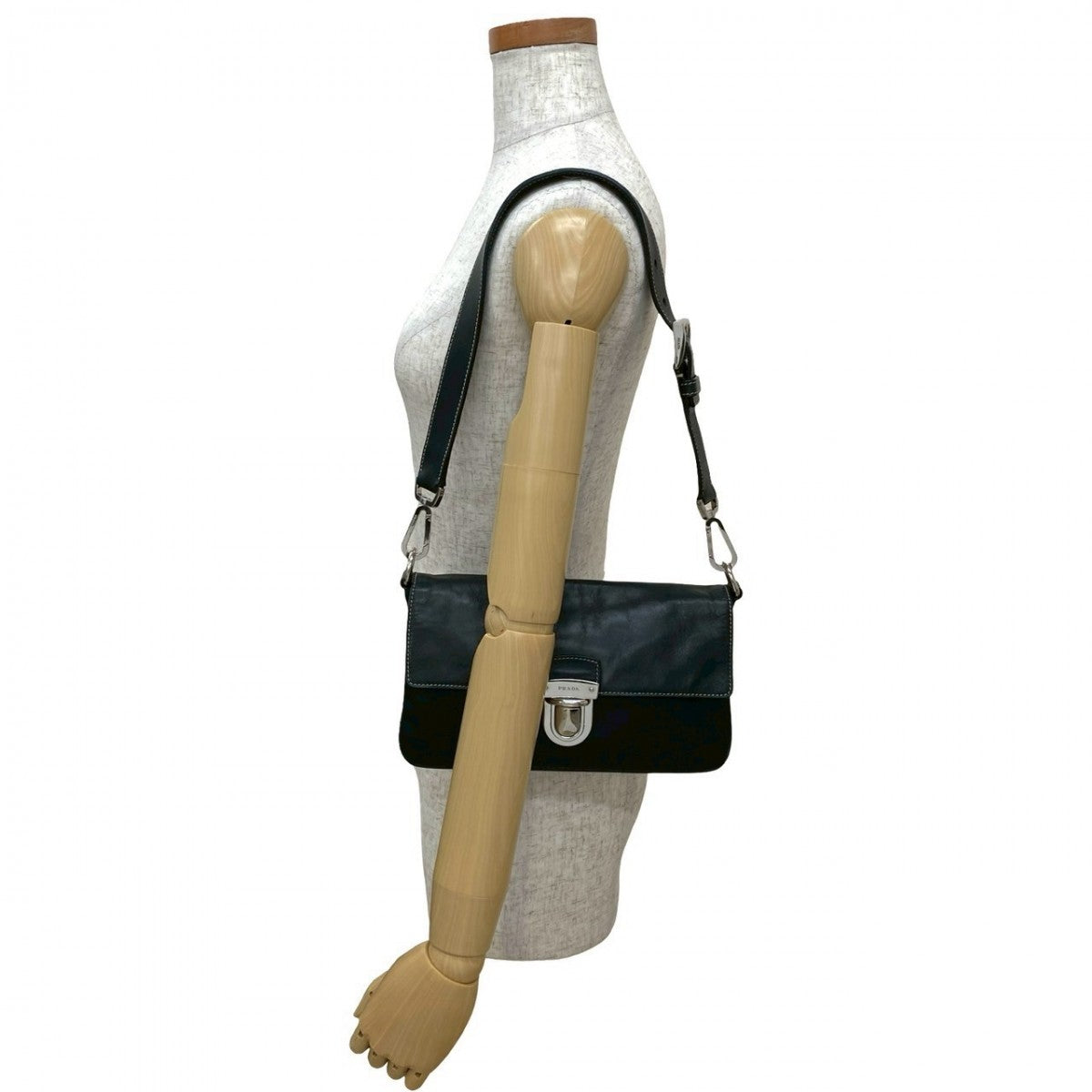 PRADA Shoulder Bag leather black - Style 11