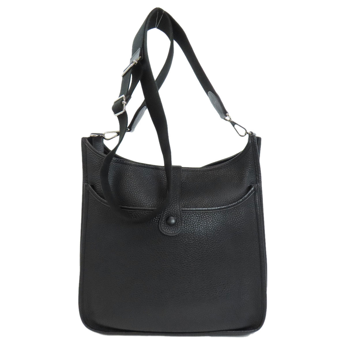 HERMES Shoulder Bag Togo black Evelyn 3 GM SilverMetal Women