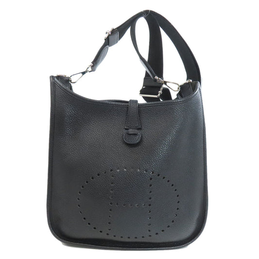 HERMES Shoulder Bag Taurillon Clemence black Evelyn 3 PM SilverMetal Women