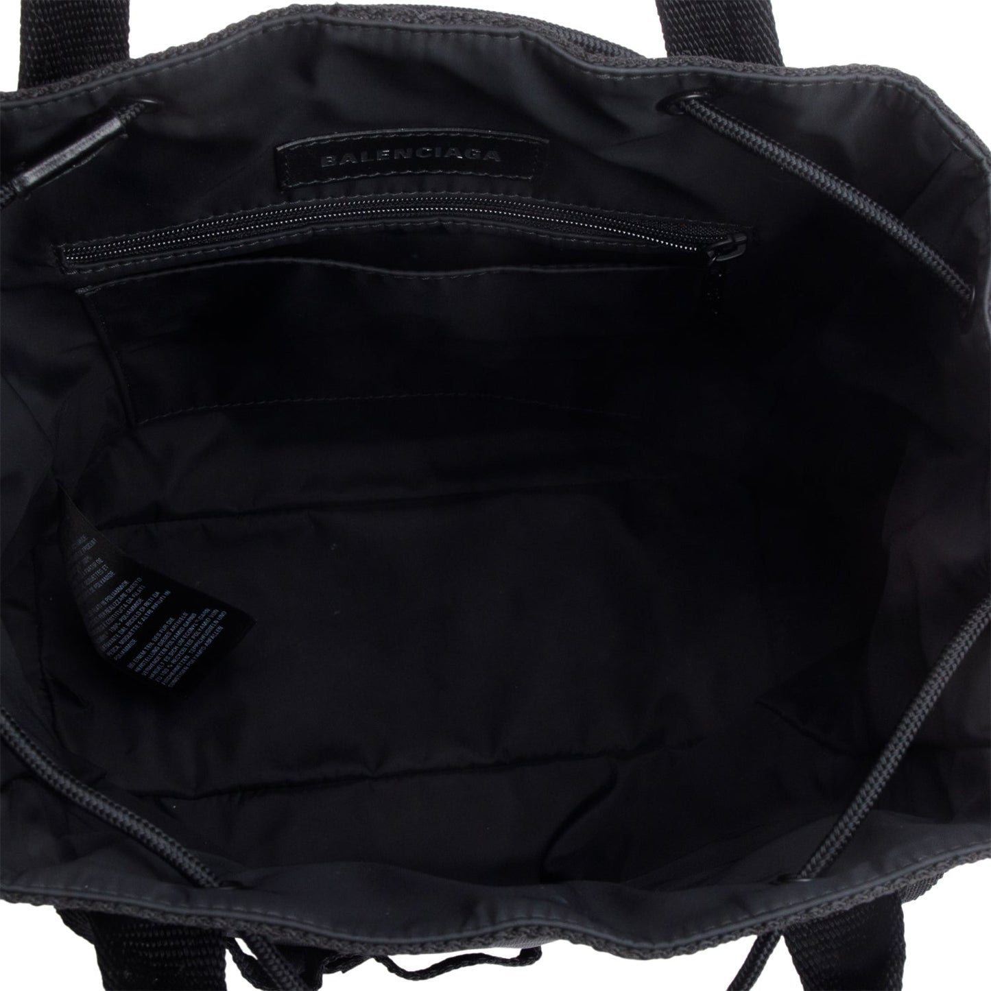 Balenciaga Black Canvas Logo Patch Tote Bag