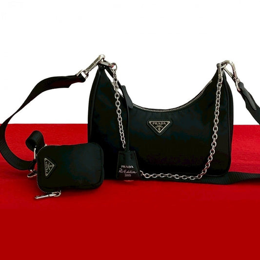 PRADA Shoulder Bag Nylon black Re-Edition