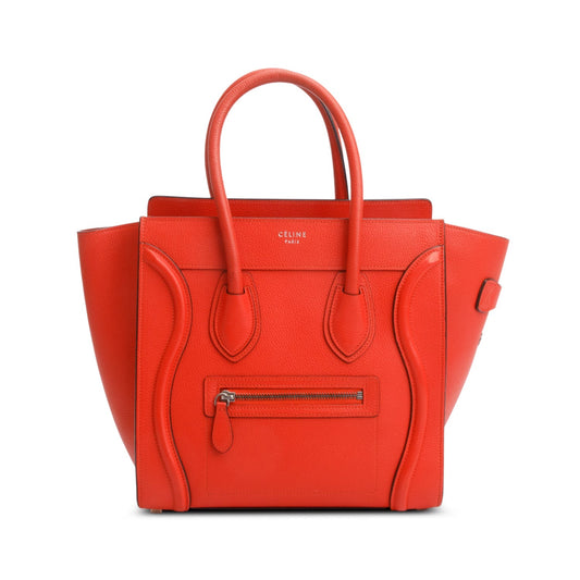 Celine Orange Calfskin Leather Micro Luggage Tote