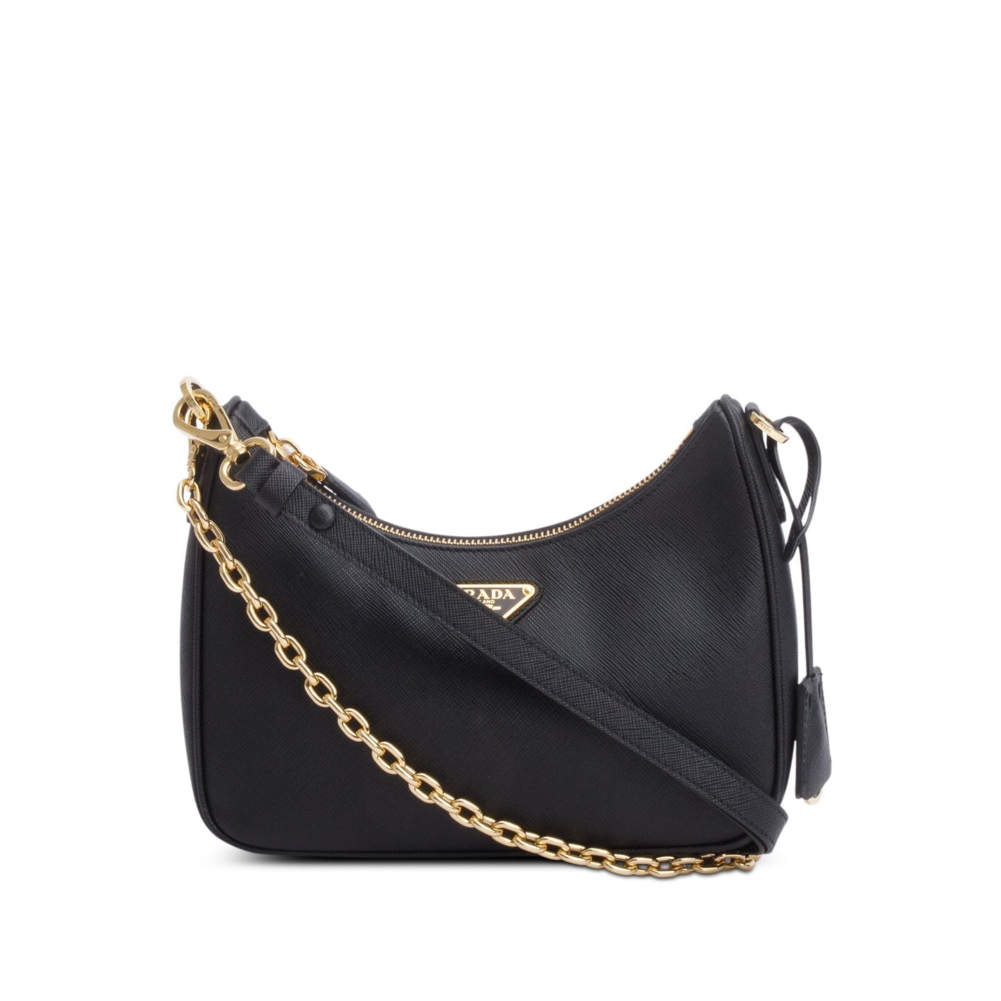 Prada Black Saffiano Lux Mini Re-Edition Shoulder Bag