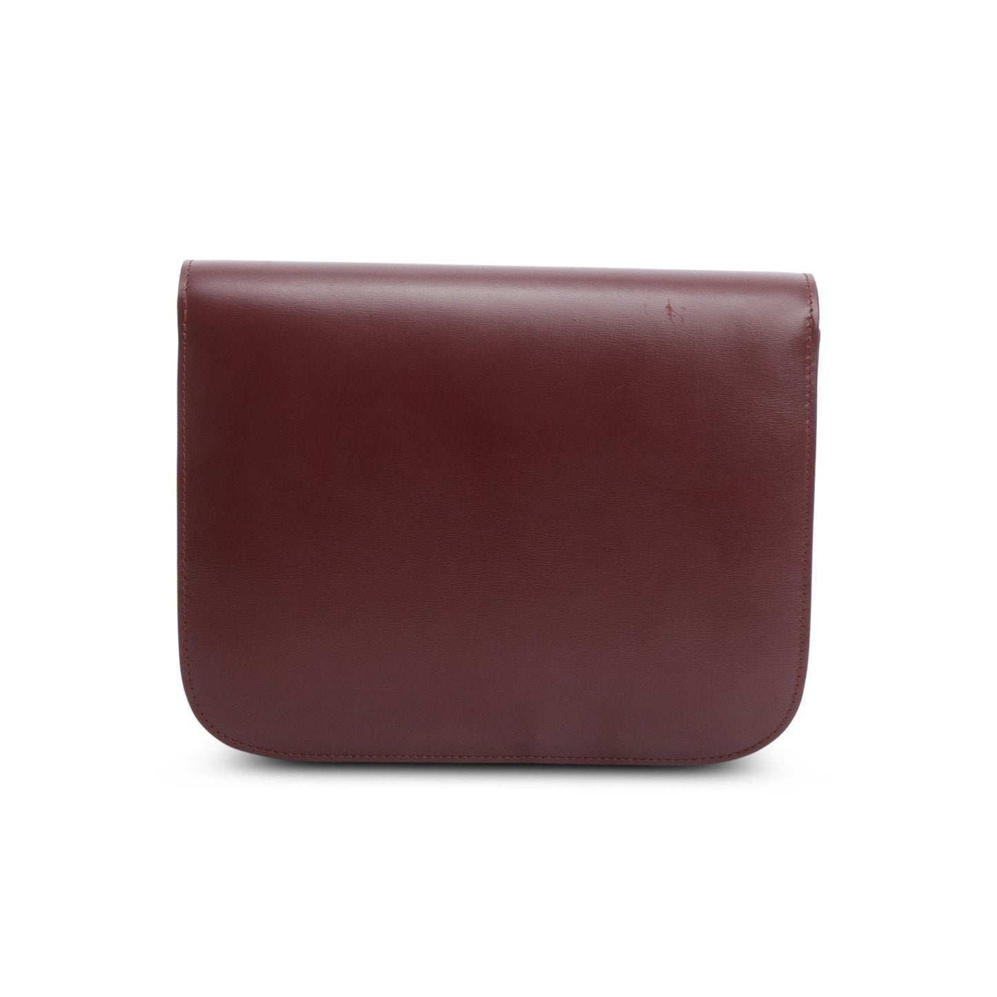 Celine Burgundy Calfskin Medium Classic Box Flap Bag