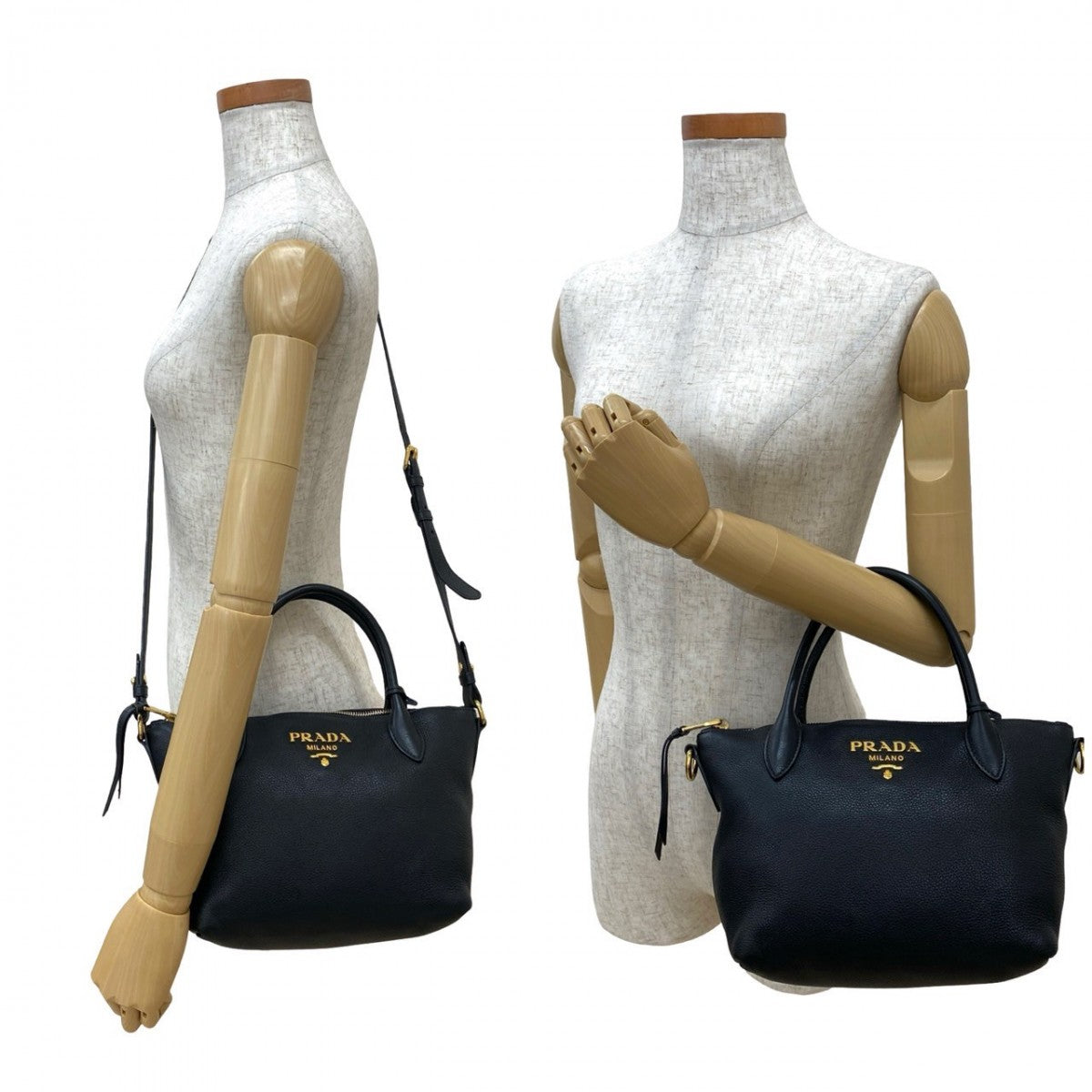 PRADA Shoulder Bag leather black - Style 6