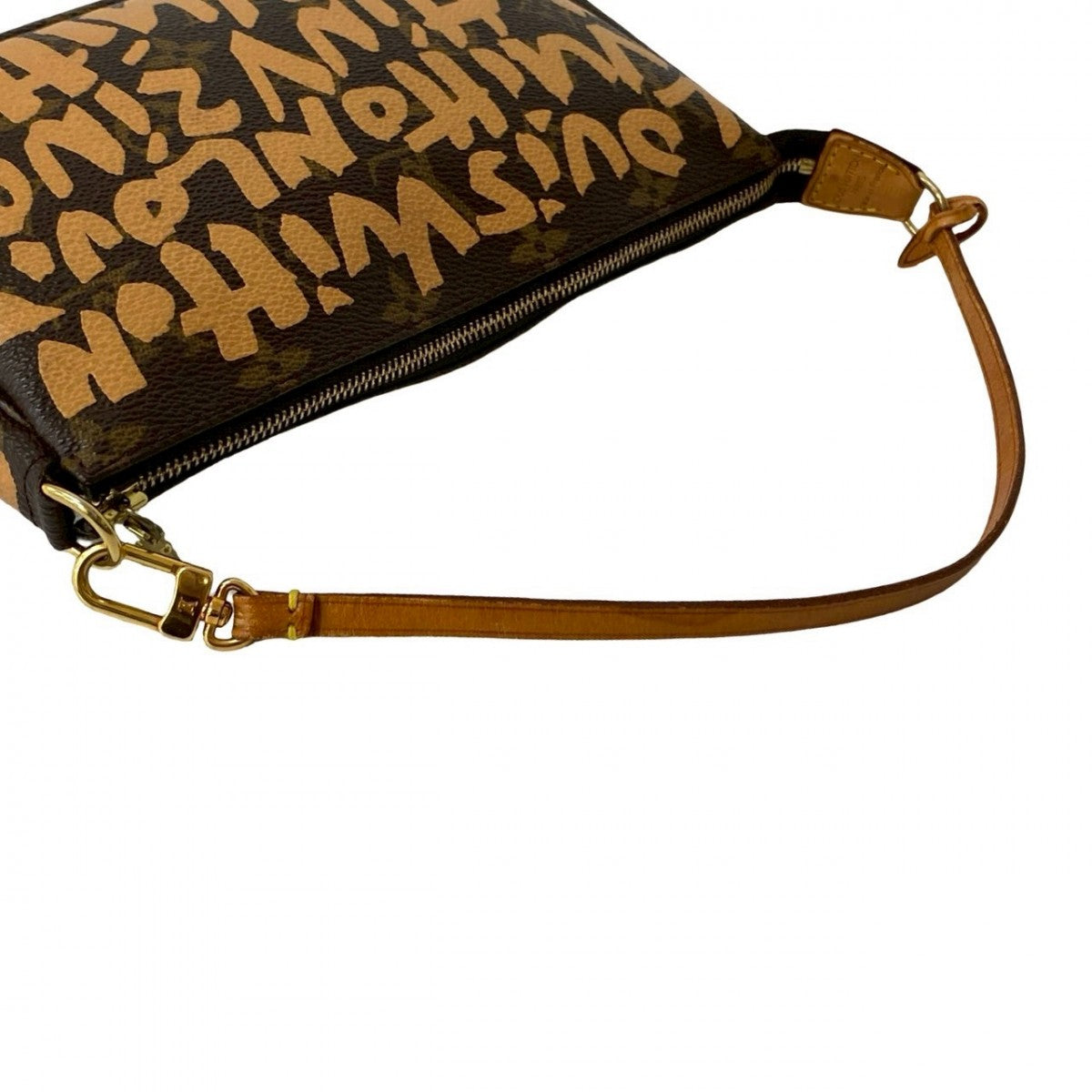 LOUIS VUITTON Handbag leather Brown Monogram graffiti Pochette Accessoar