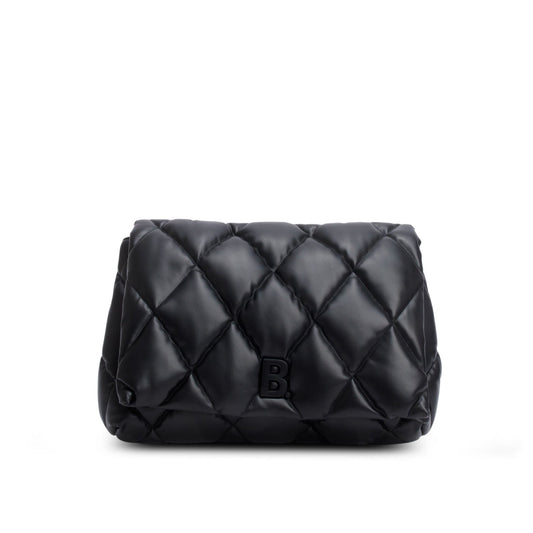 Balenciaga Black Nappa Calfskin Quilted Touch B Puffy Clutch