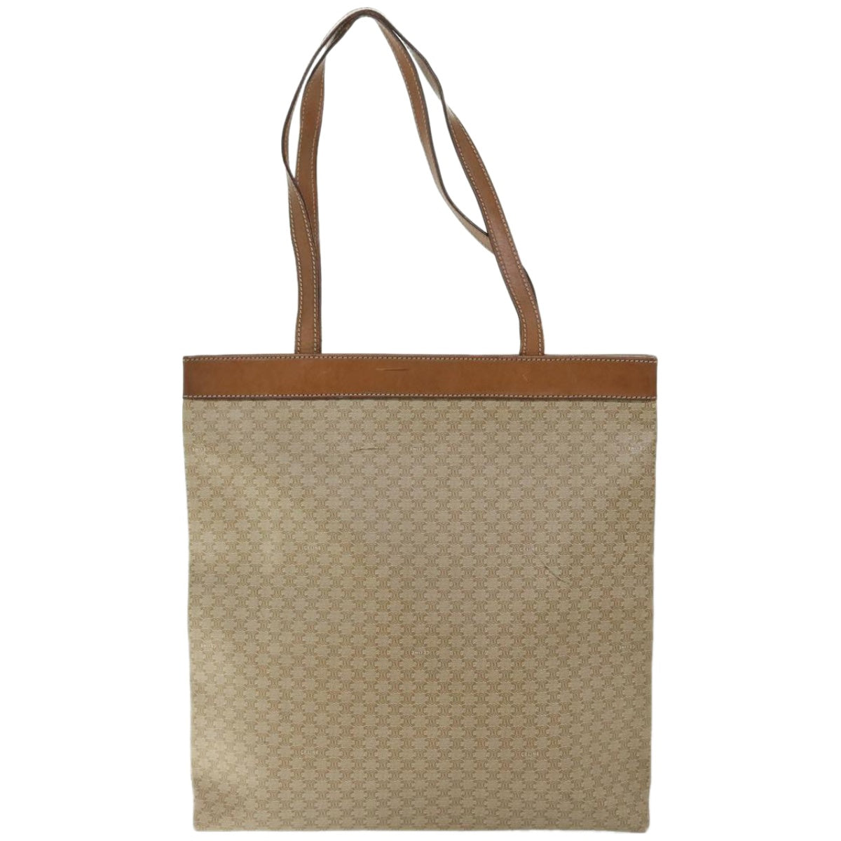 Luxury CELINE Macadam Canvas Tote Bag Beige 66821