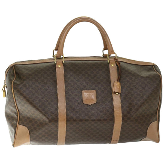 Luxury CELINE Macadam Canvas Boston Bag PVC Brown 66822