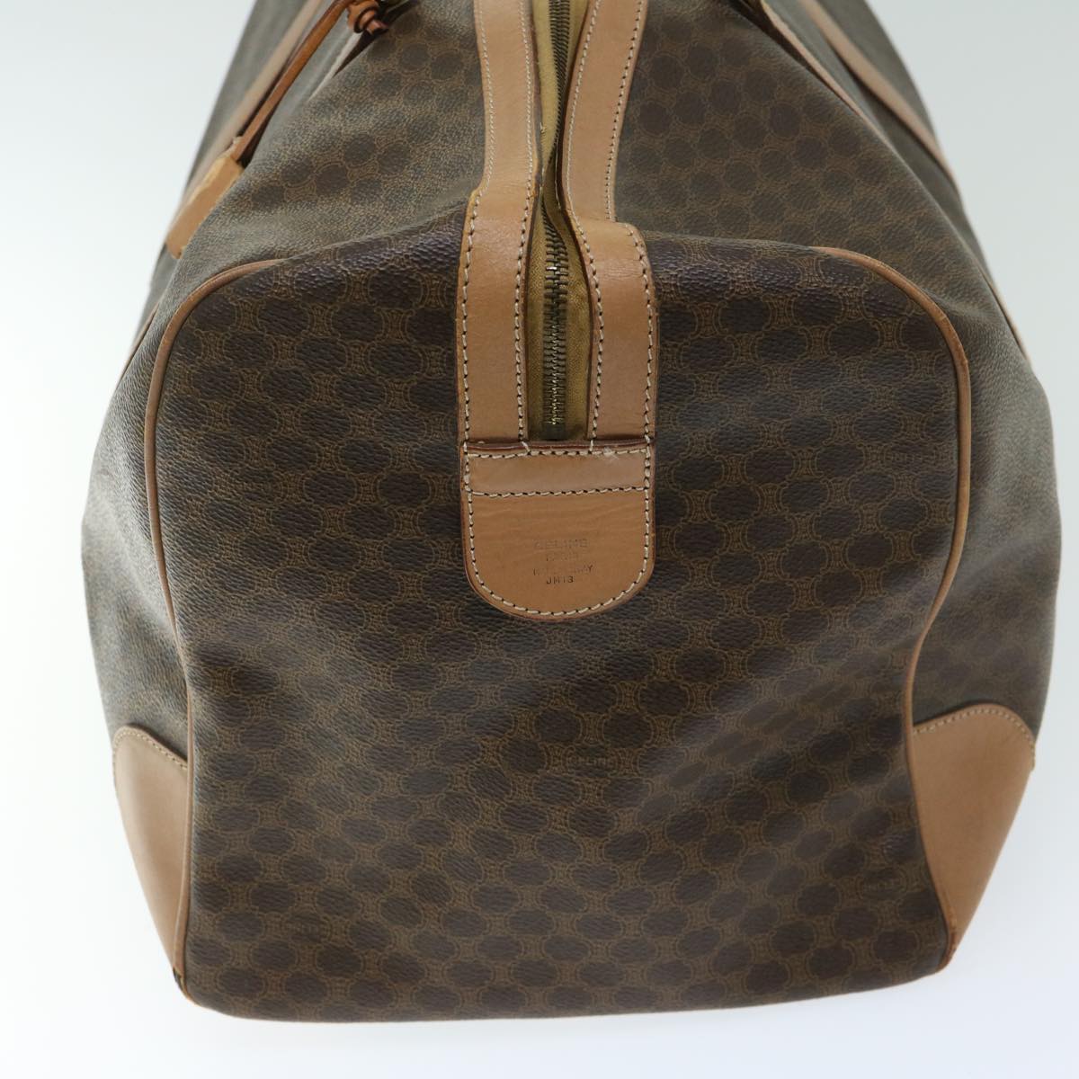 Luxury CELINE Macadam Canvas Boston Bag PVC Brown 66822