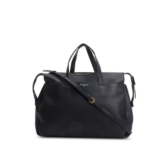 Balenciaga Black Lambskin Portfolio Sac Handle Bag