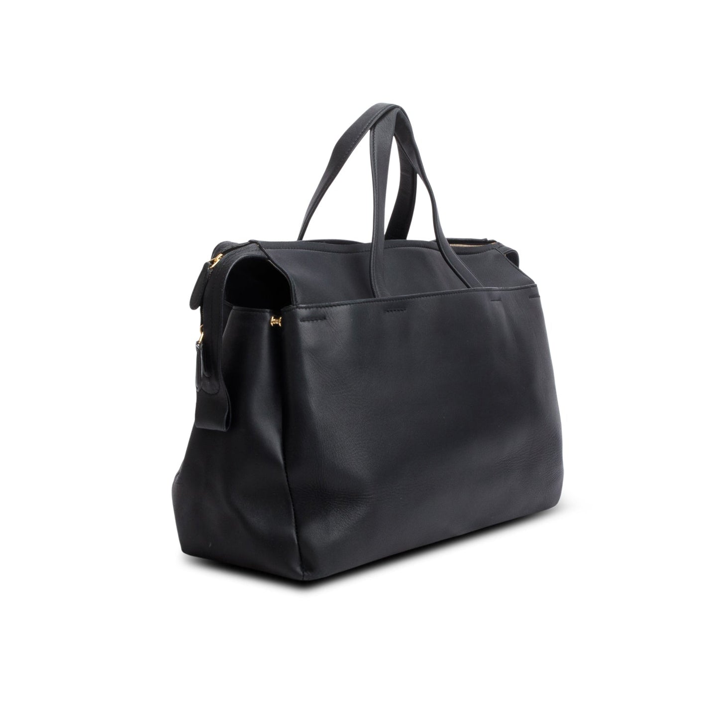 Balenciaga Black Lambskin Portfolio Sac Handle Bag