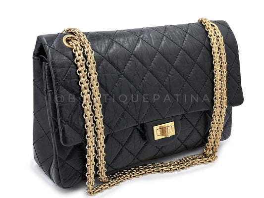 Chanel Black Aged Calfskin Reissue Medium 226 2 55 Flap Bag GHW