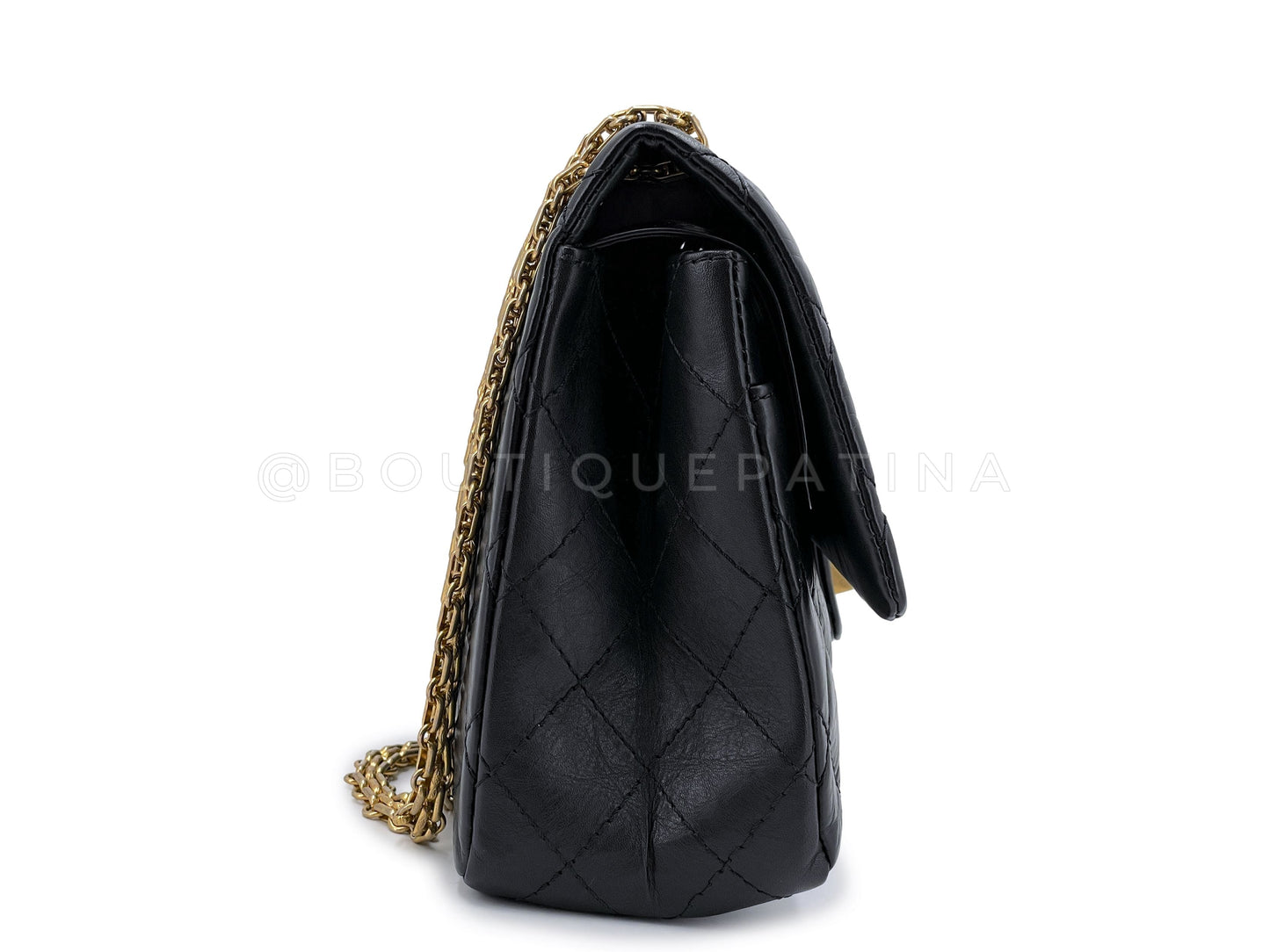 Chanel Black Aged Calfskin Reissue Medium 226 2 55 Flap Bag GHW