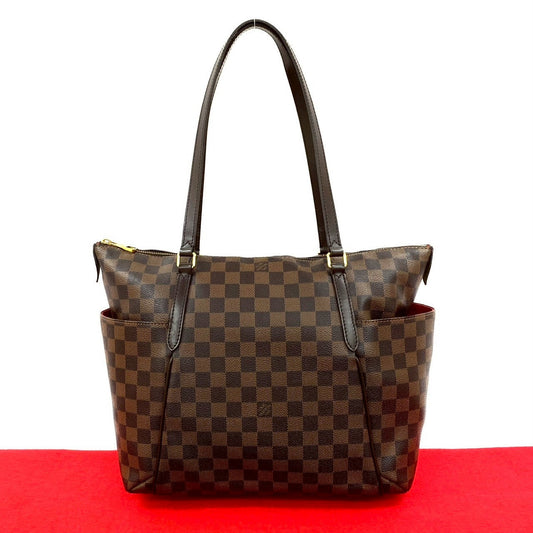 LOUIS VUITTON Tote Bag leather Brown Damier Totally MM
