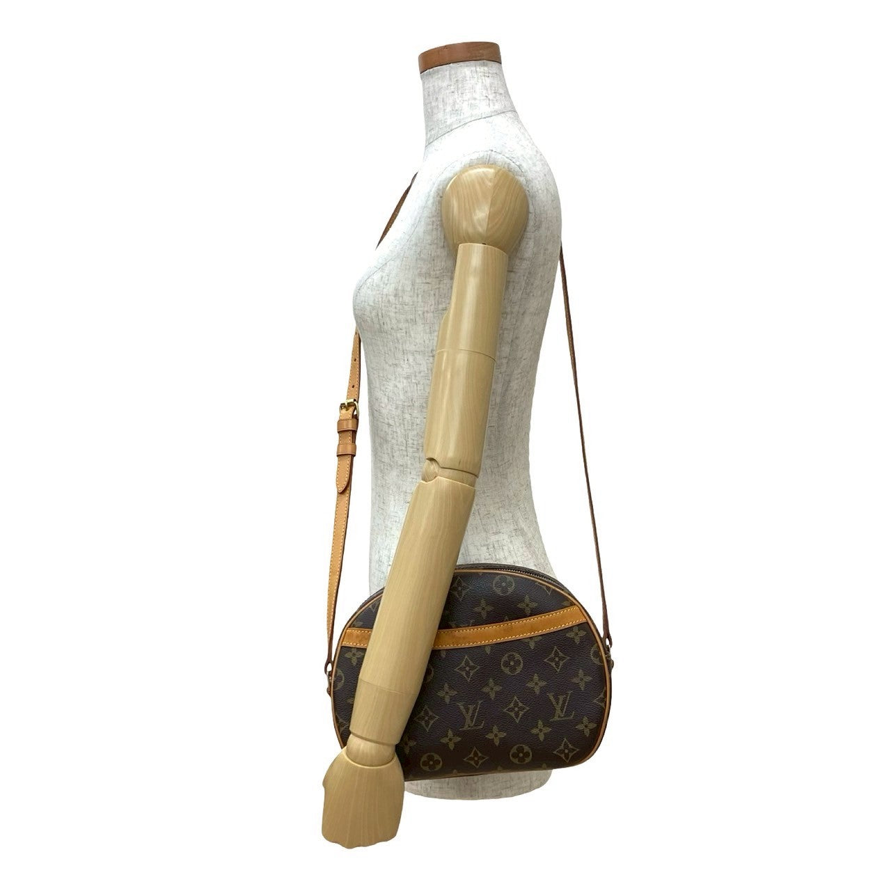 LOUIS VUITTON Shoulder Bag leather Brown Monogram Blois