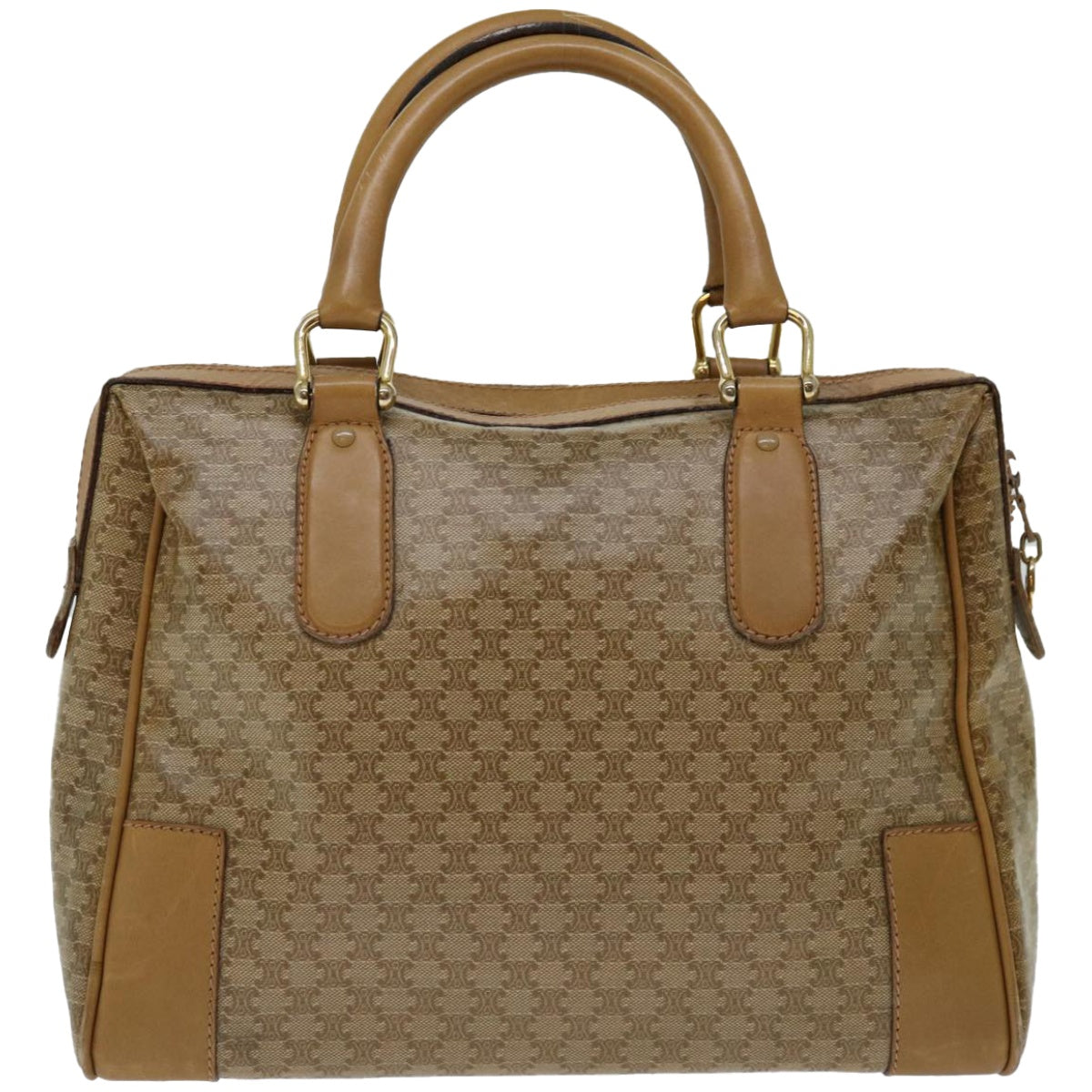 Luxury CELINE Macadam Canvas Hand Bag Beige 66921