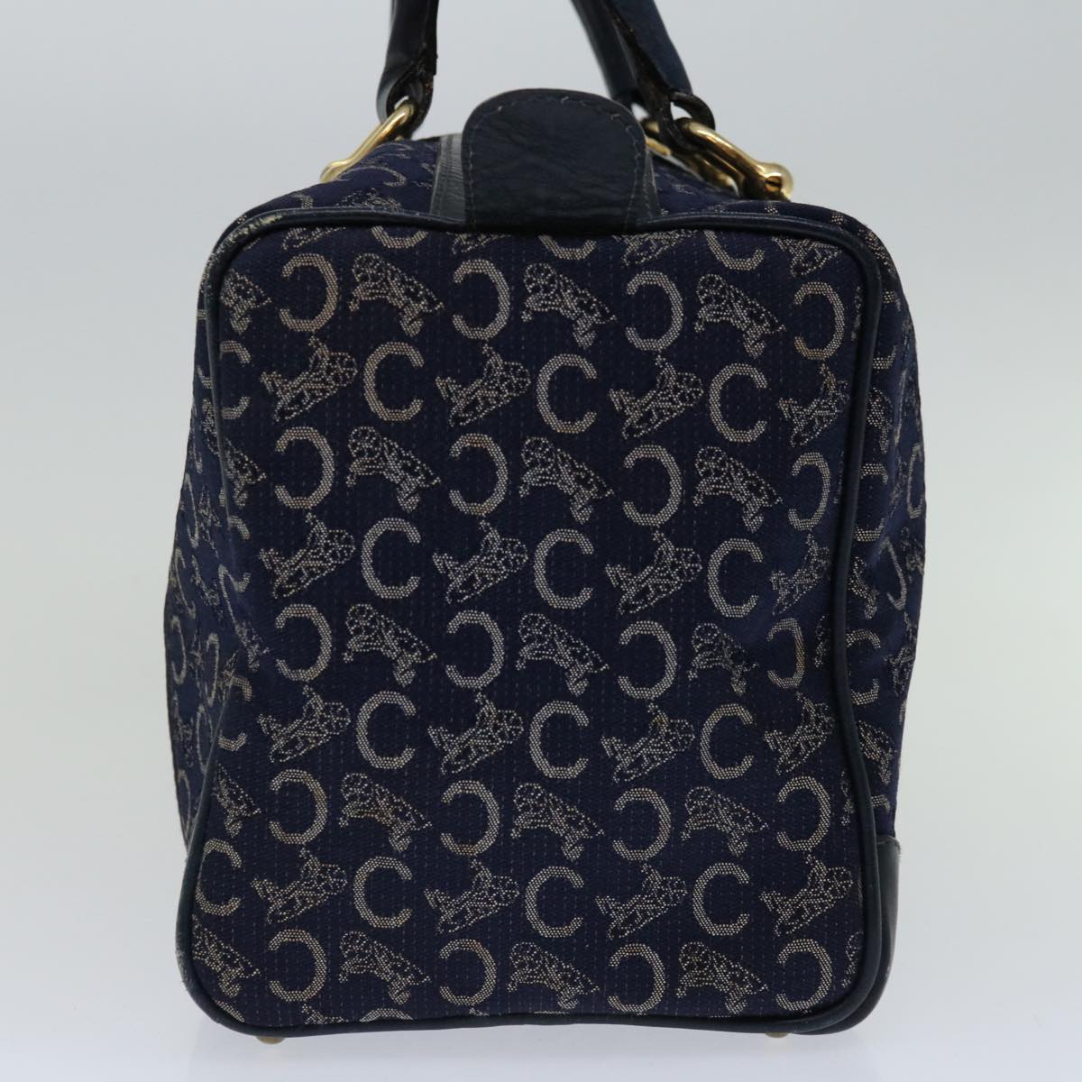 Luxury CELINE C Macadam Canvas Hand Bag Navy 66941