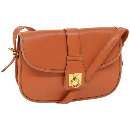 Luxury CELINE Shoulder Bag Leather Orange 67182
