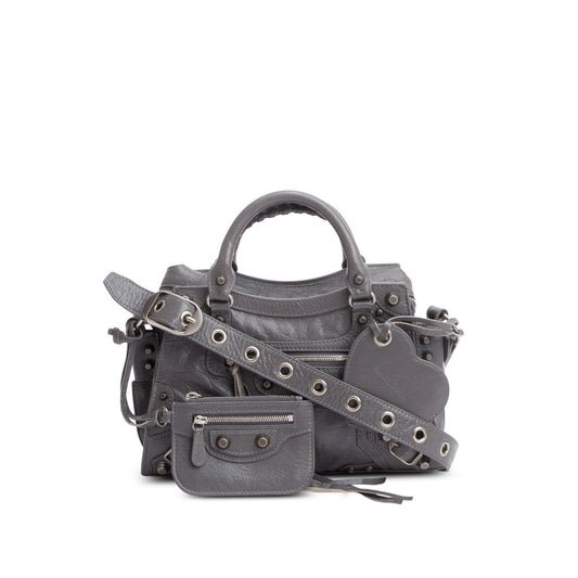 Balenciaga Grey Agneau Leather Neo Cagole XS City Bag