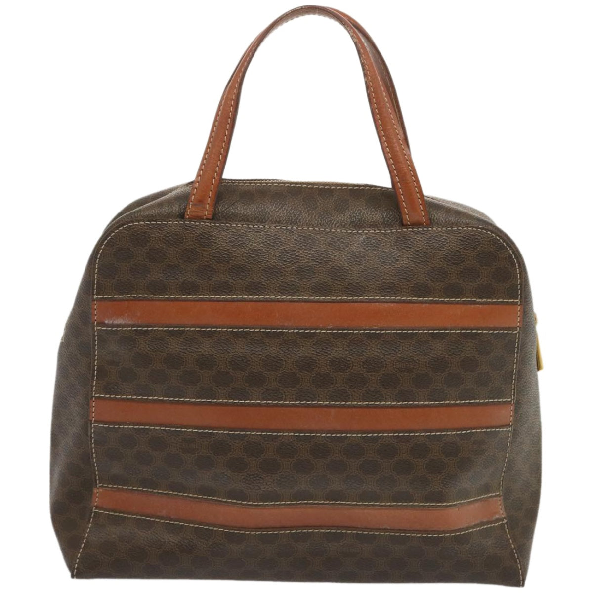 Luxury CELINE Macadam Canvas Hand Bag PVC Brown 67332