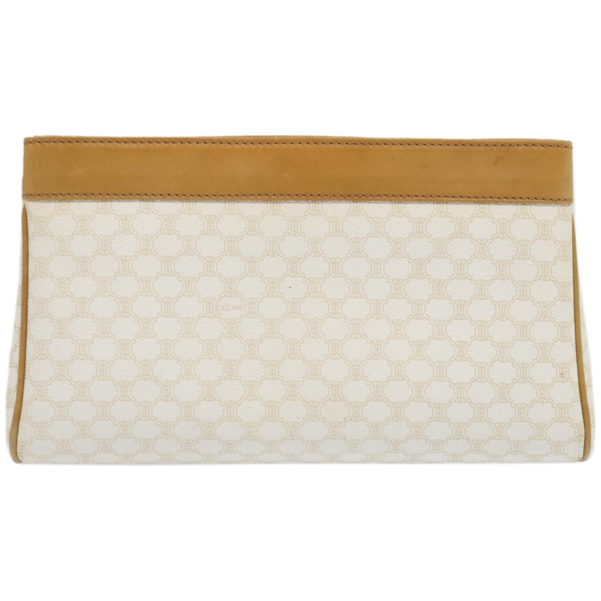 Luxury CELINE Macadam Canvas Clutch Bag PVC Leather Whe 67446