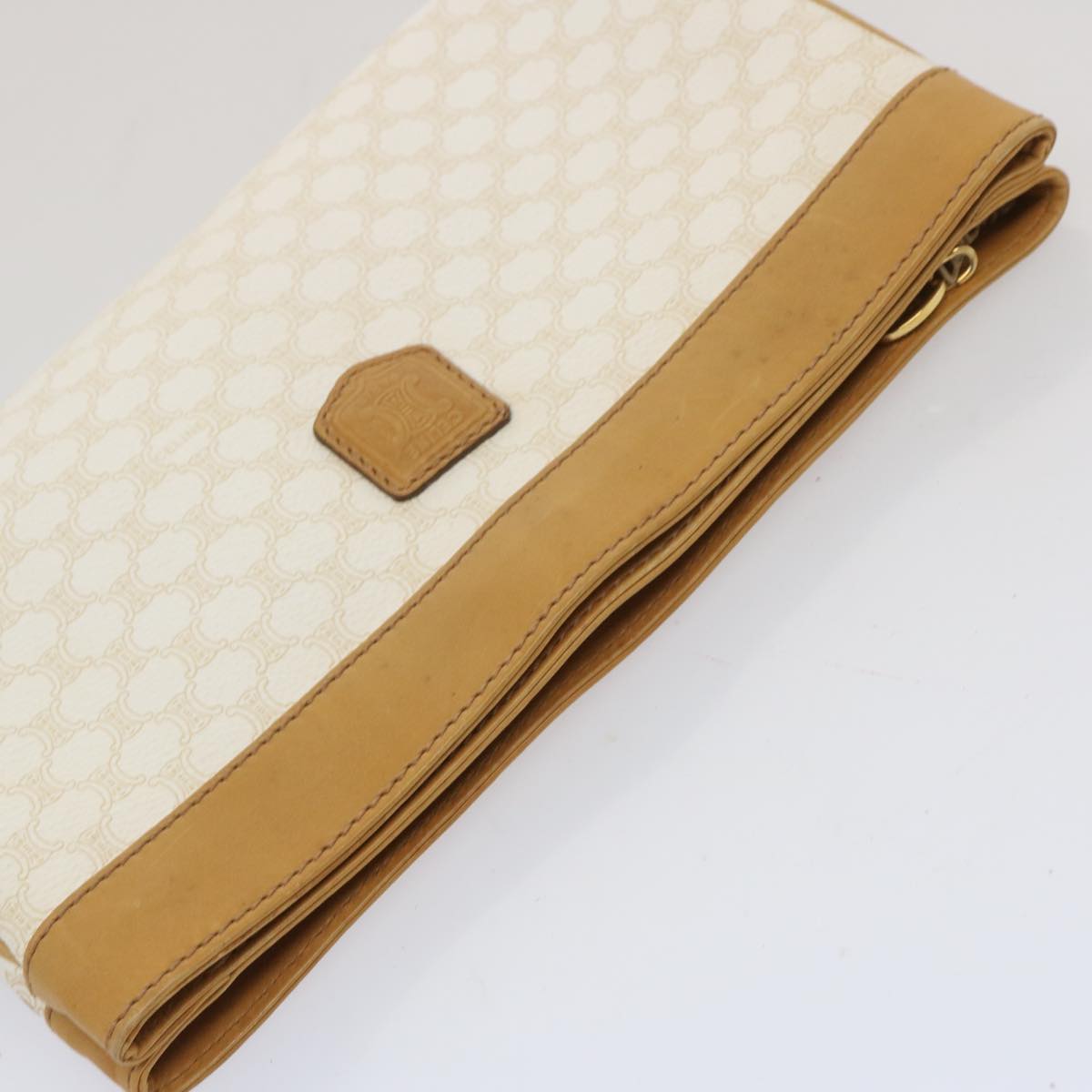 Luxury CELINE Macadam Canvas Clutch Bag PVC Leather Whe 67446