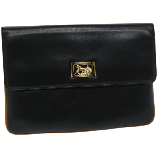 Luxury CELINE Clutch Bag Leather Black 67581