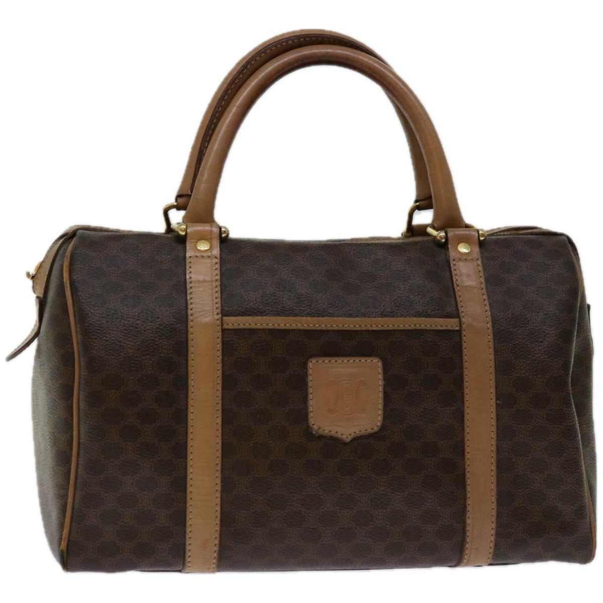 Luxury CELINE Macadam Canvas Hand Bag PVC Brown 67609